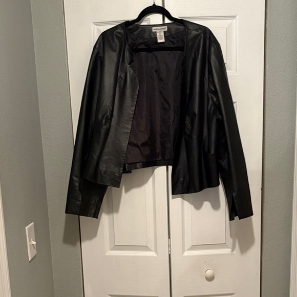Jessica London Jackets & Blazers - Black Leather Women's Jacket Plus Size 22